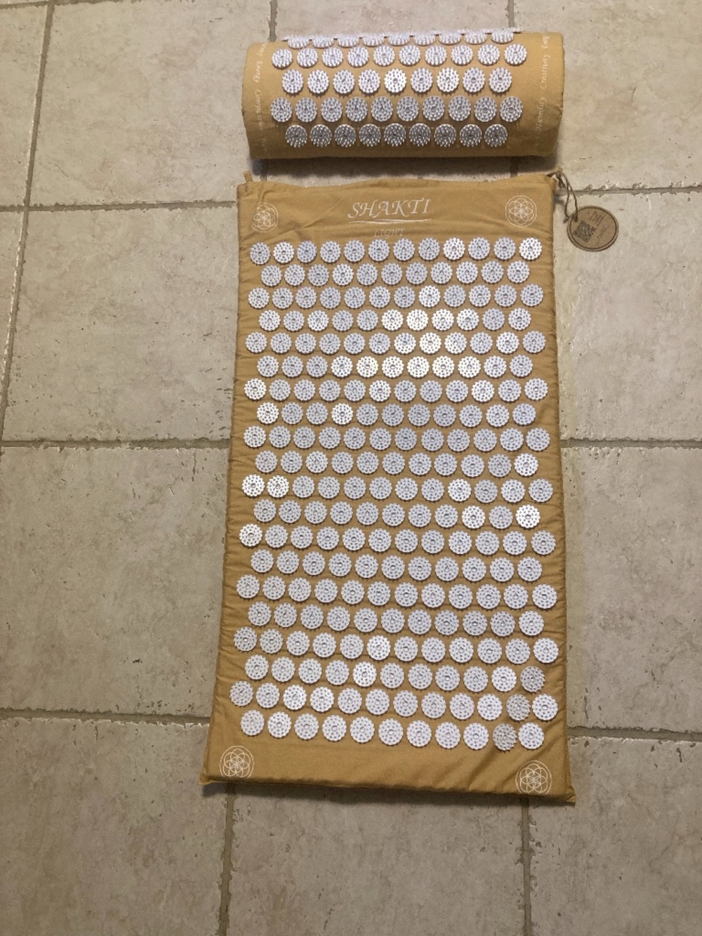 NWT Shakti Acupressure Mat - Light & Pillow Gold Color